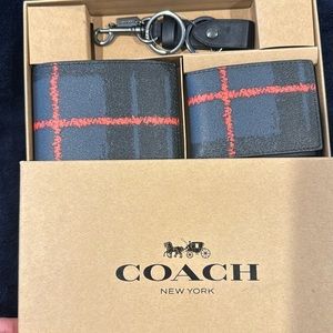 Coach plaid gift box for men NWT.